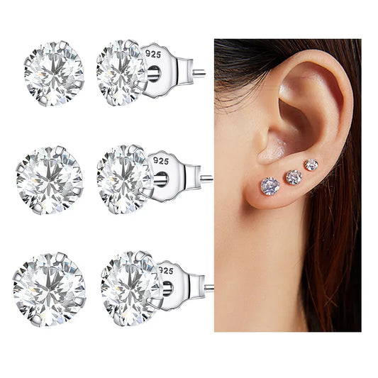 925 Sterling Silver Minimalist Stud Earrings - TEA LU SHOP