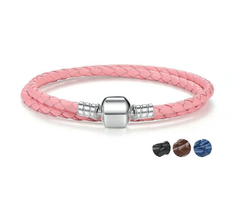 925 Sterling Silver Leather Bracelets - TEA LU SHOP