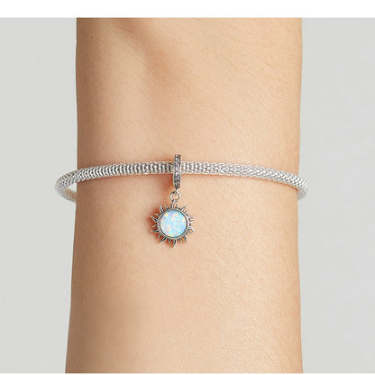 925 Sterling Silver Opal Sun Charms - TEA LU SHOP