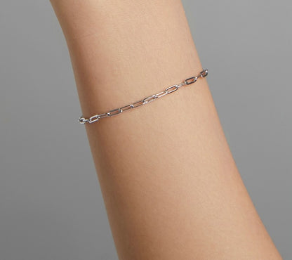 925 Sterling Silver Simple Bracelet - TEA LU SHOP