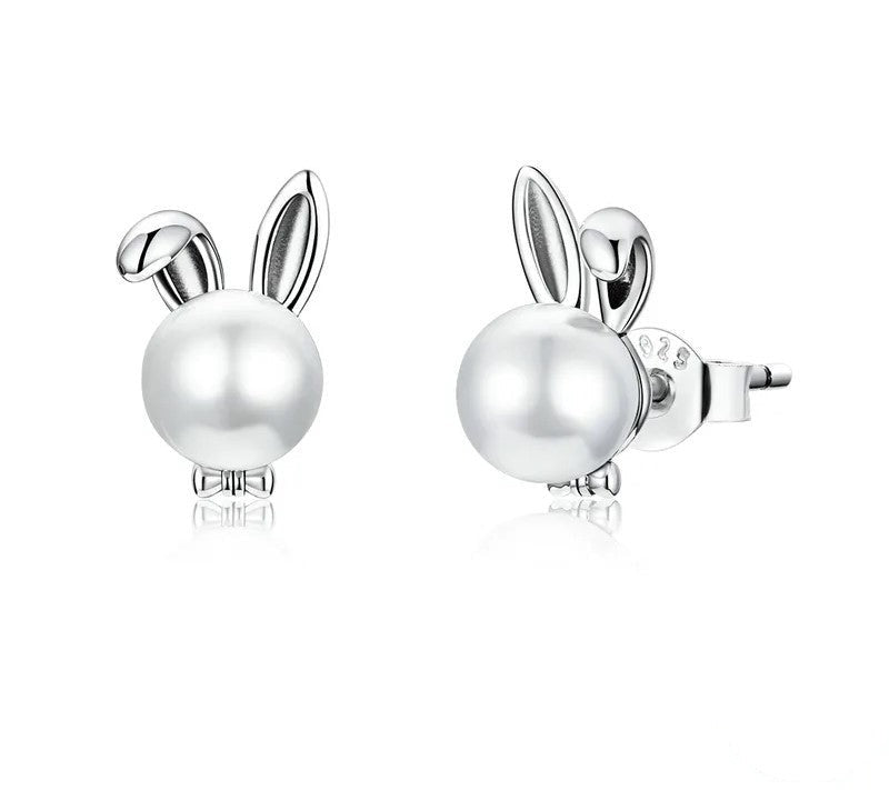 925 Sterling Silver Cute Bunny Earrings - TEA LU SHOP