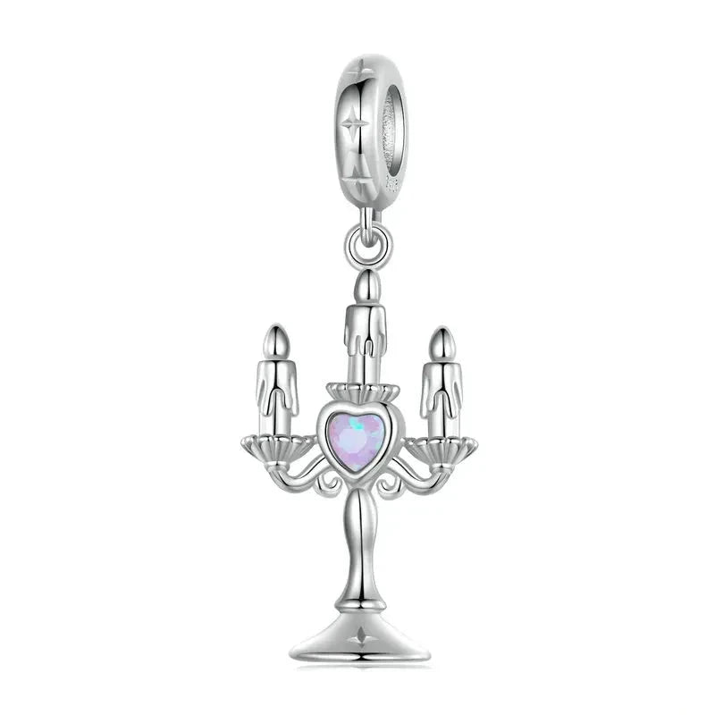 925 Sterling Silver Romantic Candlestick Pendant