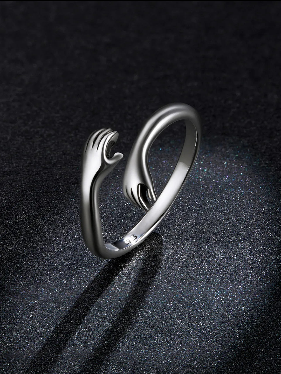 925 Sterling Silver Love Hand Ring - TEA LU SHOP
