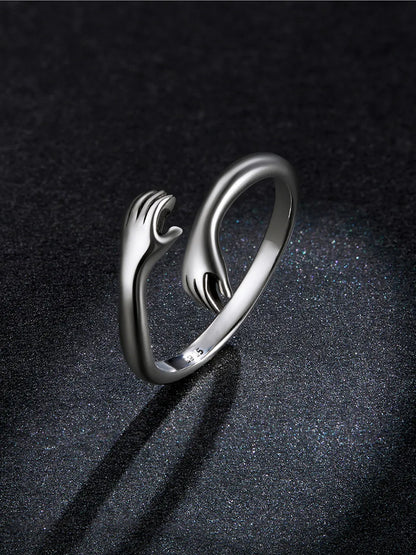 925 Sterling Silver Love Hand Ring - TEA LU SHOP