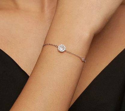 925 Sterling Silver Moissanite Bracelet - TEA LU SHOP