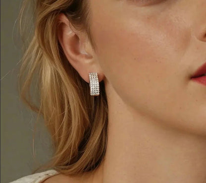Delicate Sparkling CZ Hoop Earrings