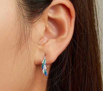 925 Sterling Silver Blue Earrings - TEA LU SHOP