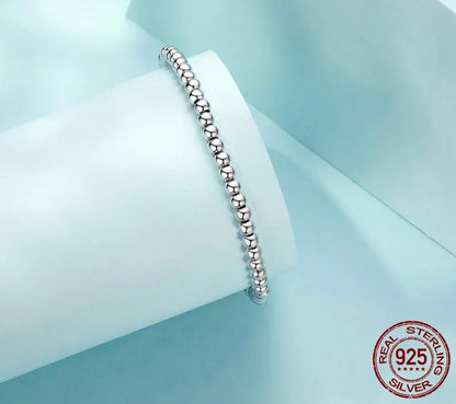 925 Sterling Silver Bead Bracelet - TEA LU SHOP