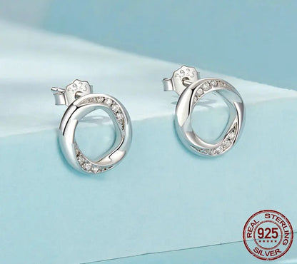 925 Sterling Silver Mobius Stud Earrings - Shine Bright Store