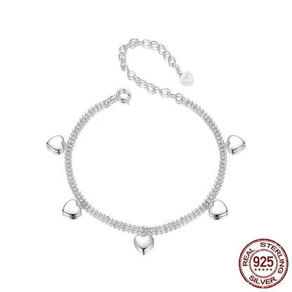 925 Sterling Silver Double layer Beads Bracelet