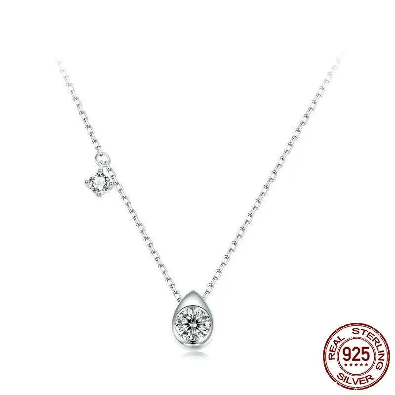 White Gold Plated Moissanite Necklace