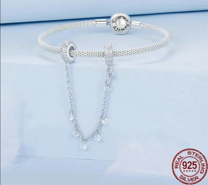 Dainty 925 Sterling Silver Embossed Silicone Chain