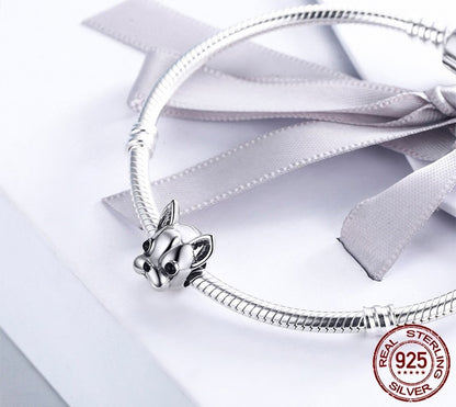 925 Sterling Silver French Bulldog Charm - TEA LU SHOP