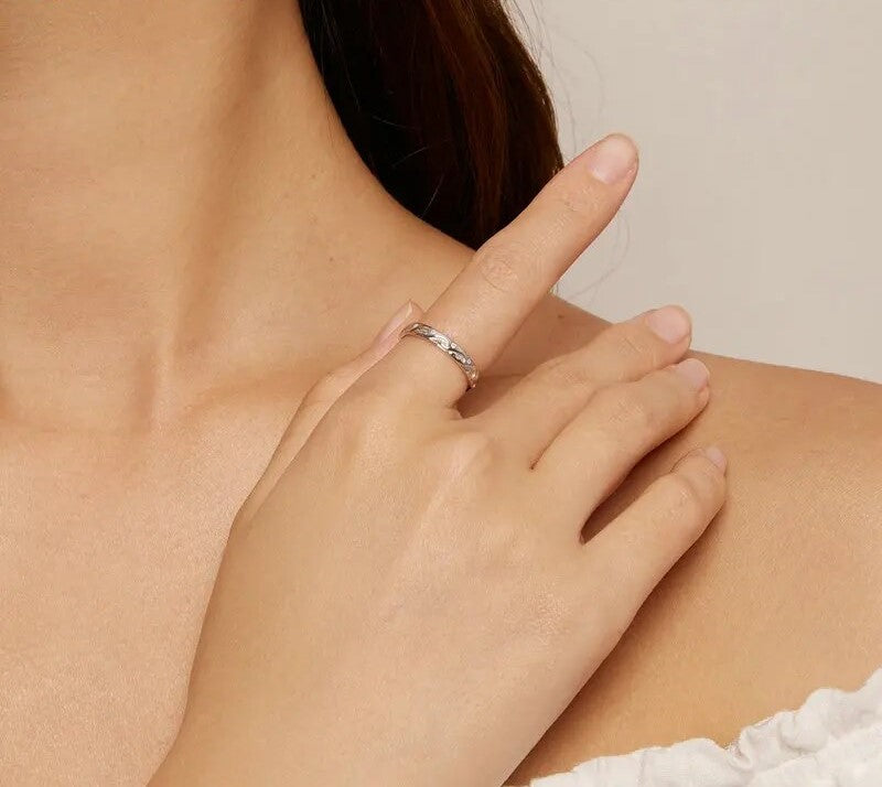 925 Sterling Silver Sea Wave Ring - TEA LU SHOP