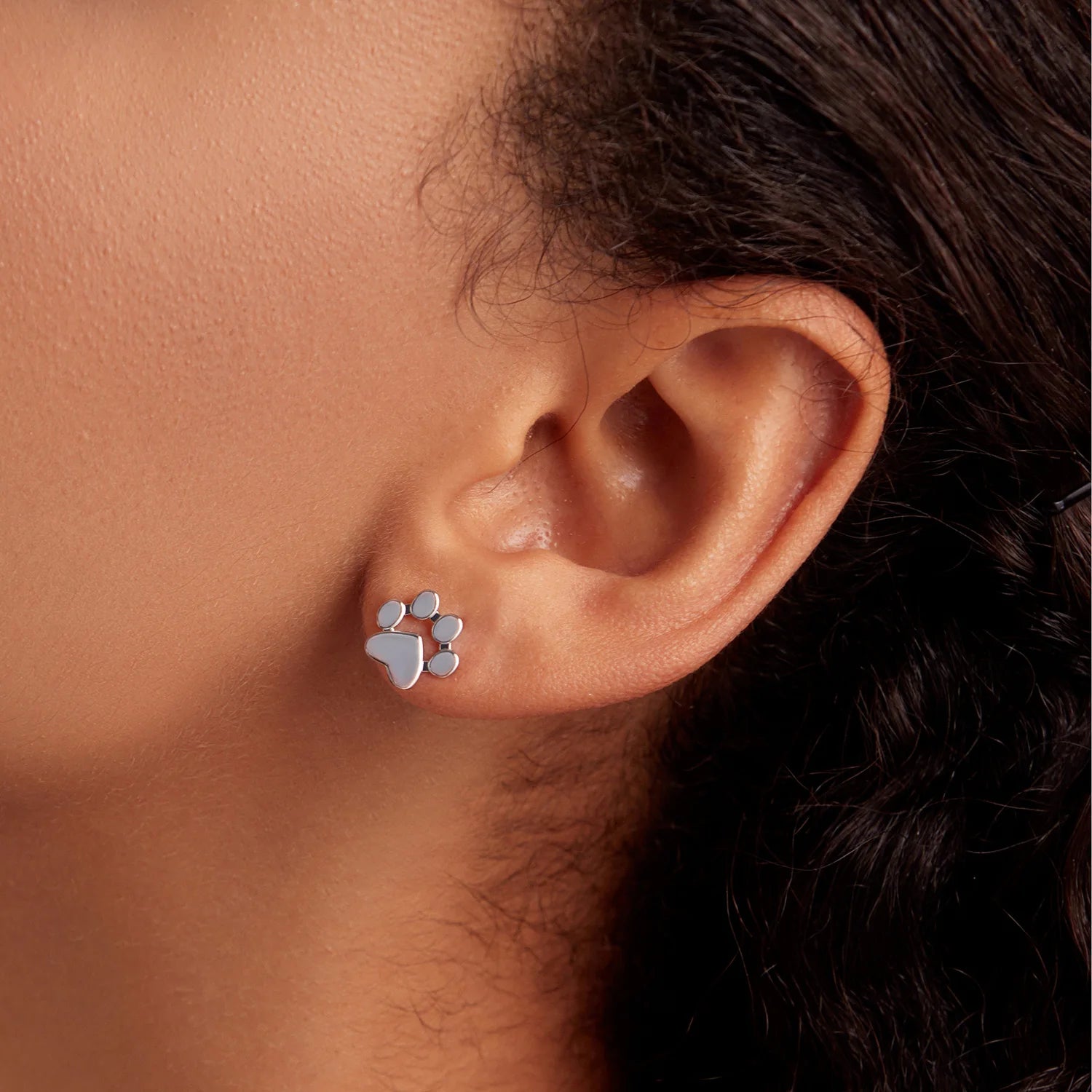 Sterling Silver Paw Earrings 