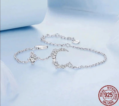 Sterling Silver Moon Bracelet