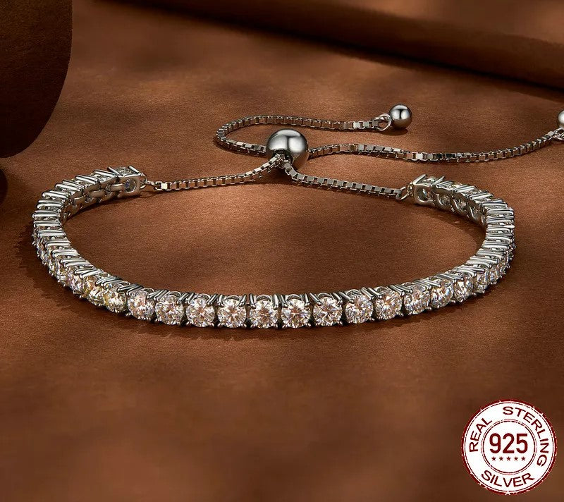 Moissanite Adjustable Sparkling Bracelet - TEA LU SHOP