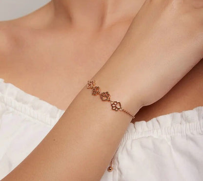 925 Sterling Silver Cute Pet Paw Bracelet - TEA LU SHOP