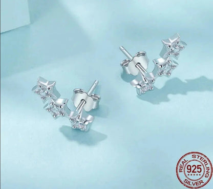 925 Sterling Silver Tiny Star Earrings Studs