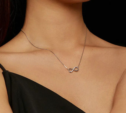 925 Sterling Silver Moissanite Infinite Love Necklace - TEA LU SHOP