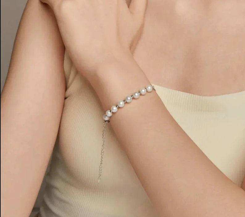 925 Sterling Silver Pearl Bracelet