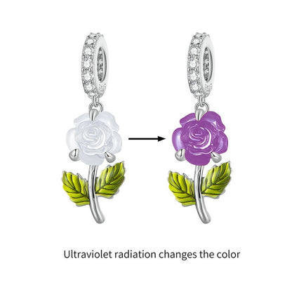 925 Sterling Silver Rose Flower Charms - TEA LU SHOP
