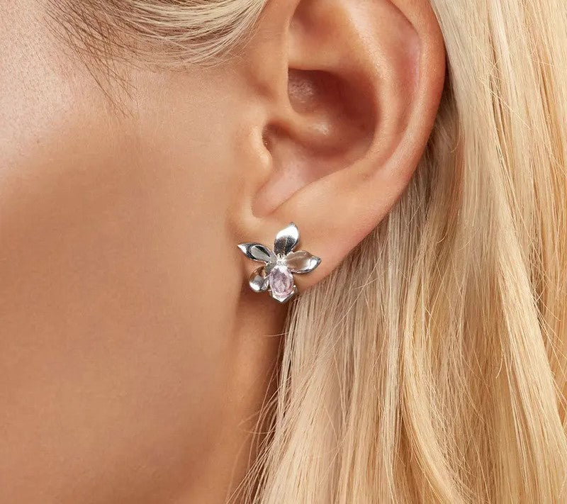 925 Sterling Silver White Gold Plated Stud Earrings - Shine Bright Store