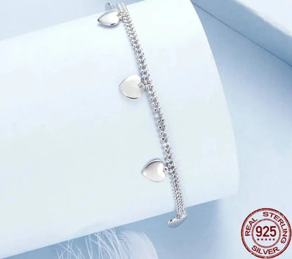 925 Sterling Silver Double layer Beads Bracelet