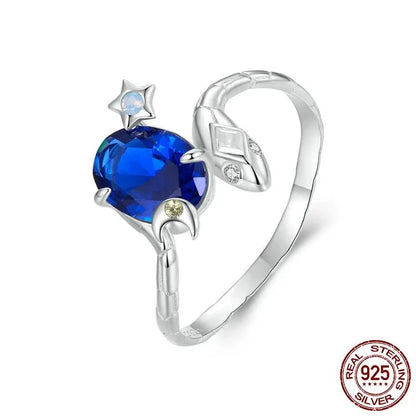925 Sterling Silver Snake Statement Ring