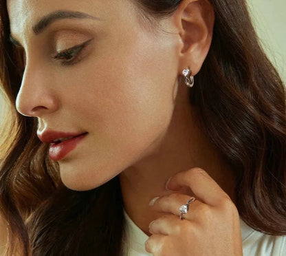 White Gold Plated Infinite Love Hoop Earrings