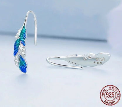 925 Sterling Silver Blue Earrings - TEA LU SHOP