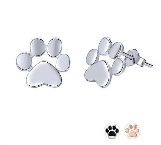 Sterling Silver Paw Earrings 