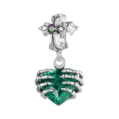 925 Sterling Silver Skull Heart Pendant