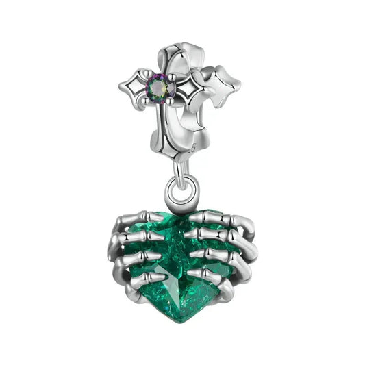 925 Sterling Silver Skull Heart Pendant