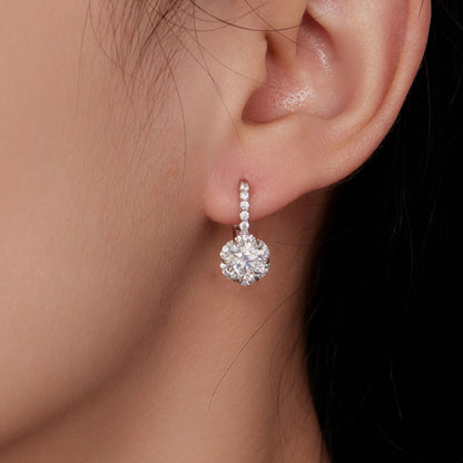 925 Sterling Silver Moissanite Hoop Earrings - TEA LU SHOP