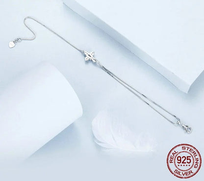 925 Sterling Silver CZ Cross Bracelet - Shine Bright Store