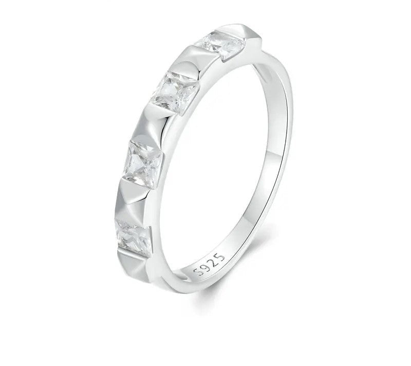 925 Sterling Silver Sparkling Zircon Stackable Ring - Shine Bright Store