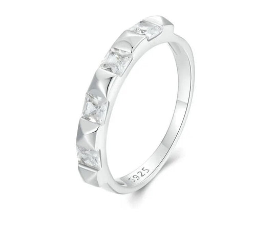 925 Sterling Silver Sparkling Zircon Stackable Ring - Shine Bright Store