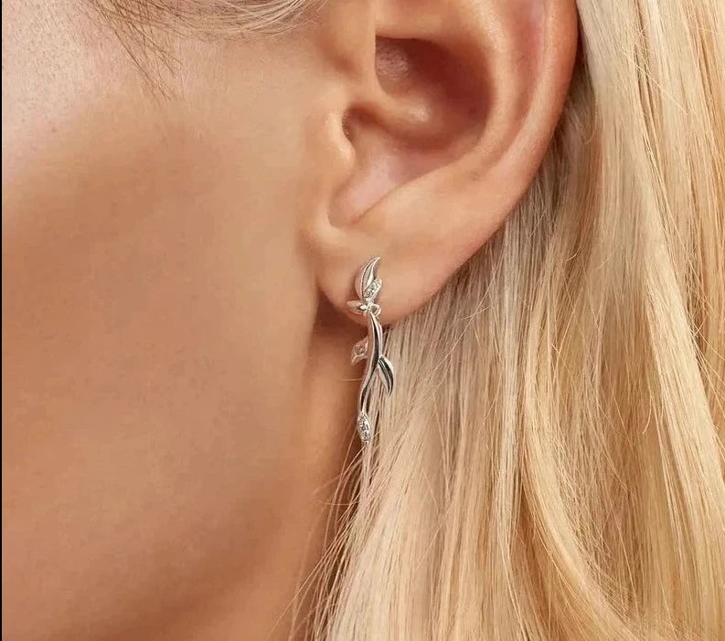 925 Sterling Silver Leaf Stud Earrings