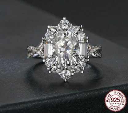 Sparkling Solitaire Moissanite Engagement Ring
