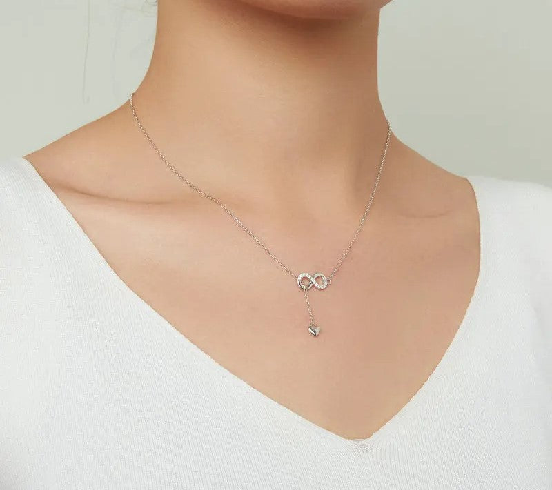 925 Sterling Silver Infinity Love Pendant Necklace - TEA LU SHOP
