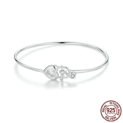 Dainty 925 Sterling Silver Lock Bar Bracelet