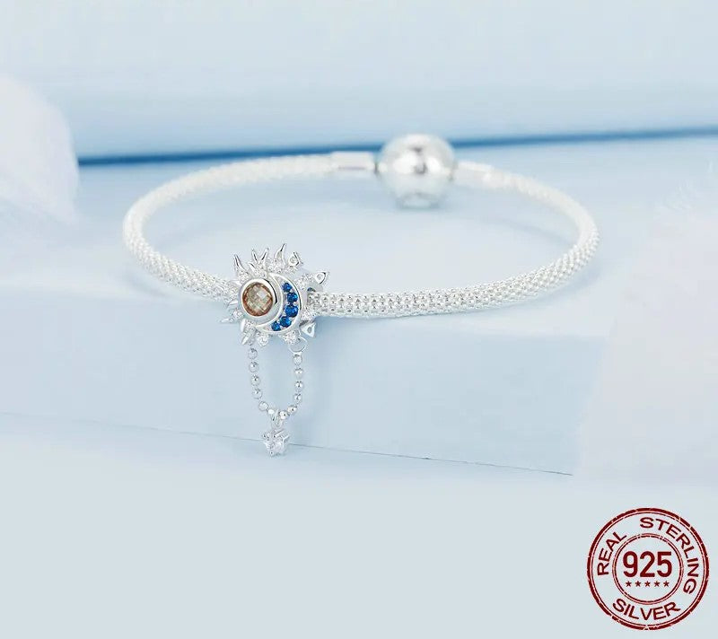 925 Sterling Silver Sun and Moon Charm - Shine Bright Store