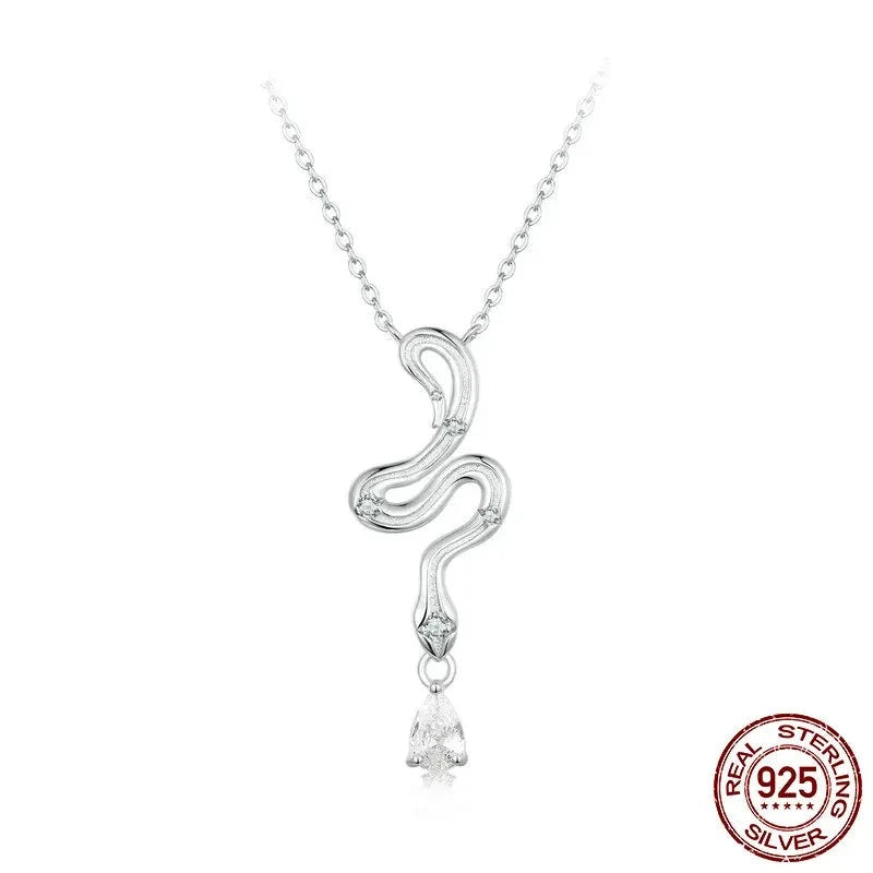 Sterling Silver Snake Pendant Necklace