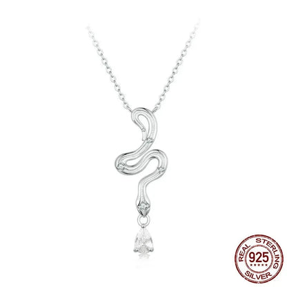 Sterling Silver Snake Pendant Necklace