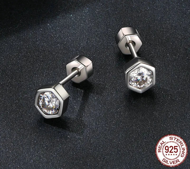 Classic Hexagonal Moissanite Earrings