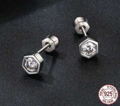 Classic Hexagonal Moissanite Earrings