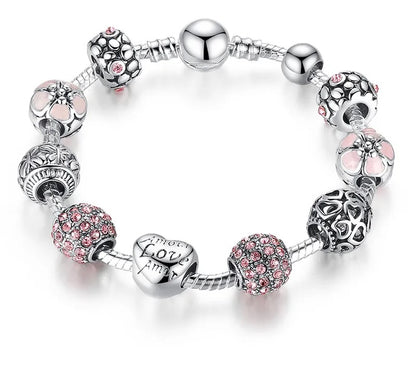 925 Sterling Silver Plated Charm Bracelets - TEA LU SHOP
