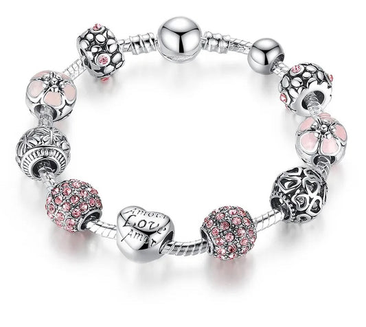 925 Sterling Silver Plated Charm Bracelets - TEA LU SHOP