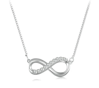 925 Sterling Silver Moissanite Infinite Love Necklace - TEA LU SHOP